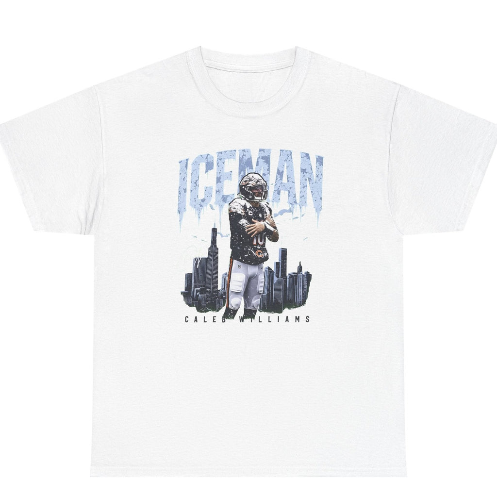 Caleb Williams "Iceman" T-Shirt — white flat lay
