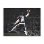 Caleb Williams "Jump Man" Canvas | Night Game Edition straight-on view