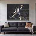 Caleb Williams "Jump Man" Canvas | Night Game Edition in a living room