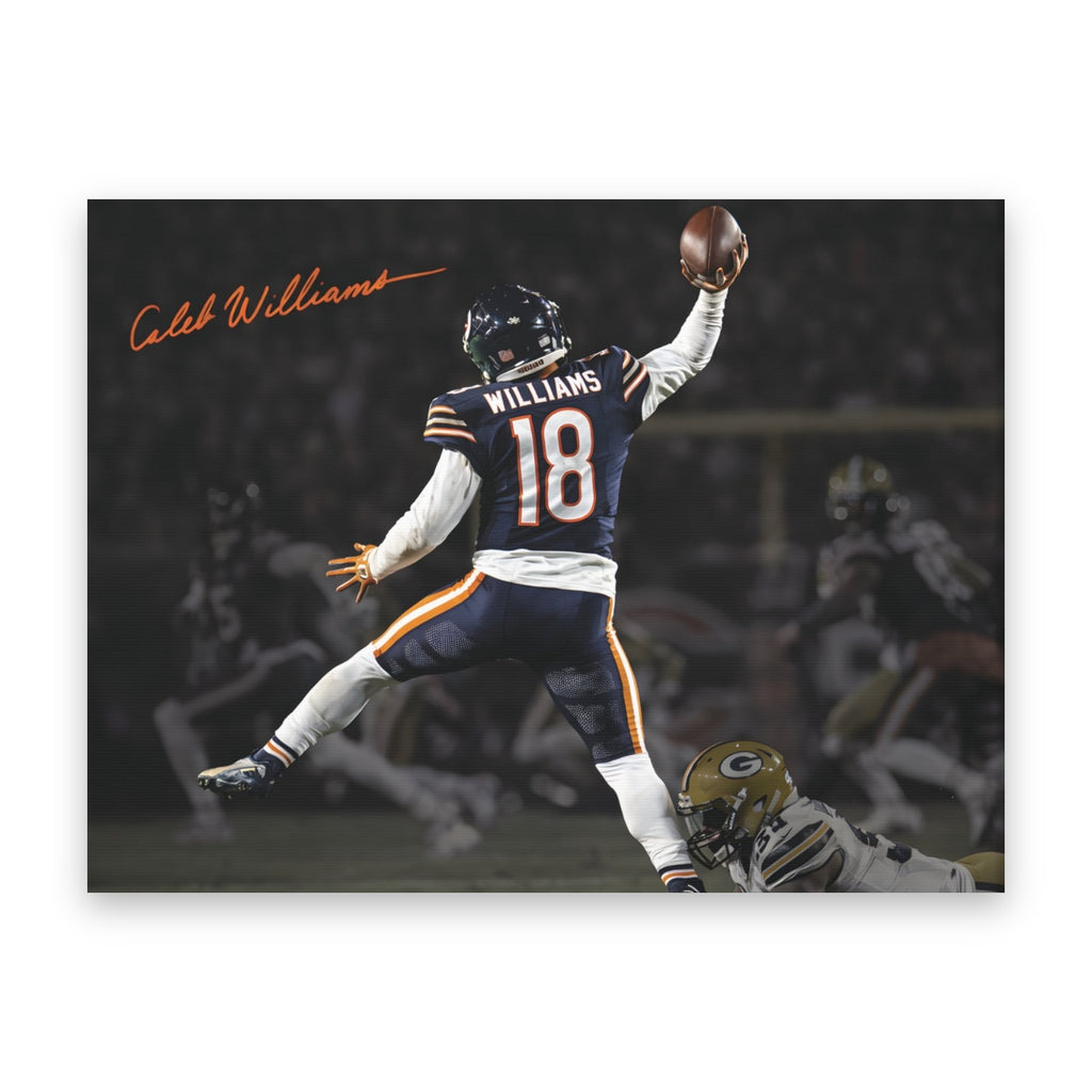 Caleb Williams "Jump Man" Canvas Wall Art straight-on view