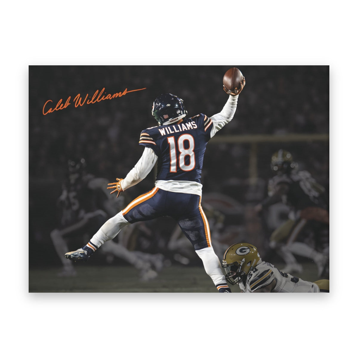 Caleb Williams "Jump Man" Canvas Wall Art straight-on view