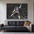 Caleb Williams "Jump Man" Canvas Wall Art in a living room