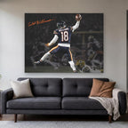 Caleb Williams "Jump Man" Canvas Wall Art in a living room