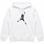 Caleb Williams Jump Man Hoodie — white flat lay