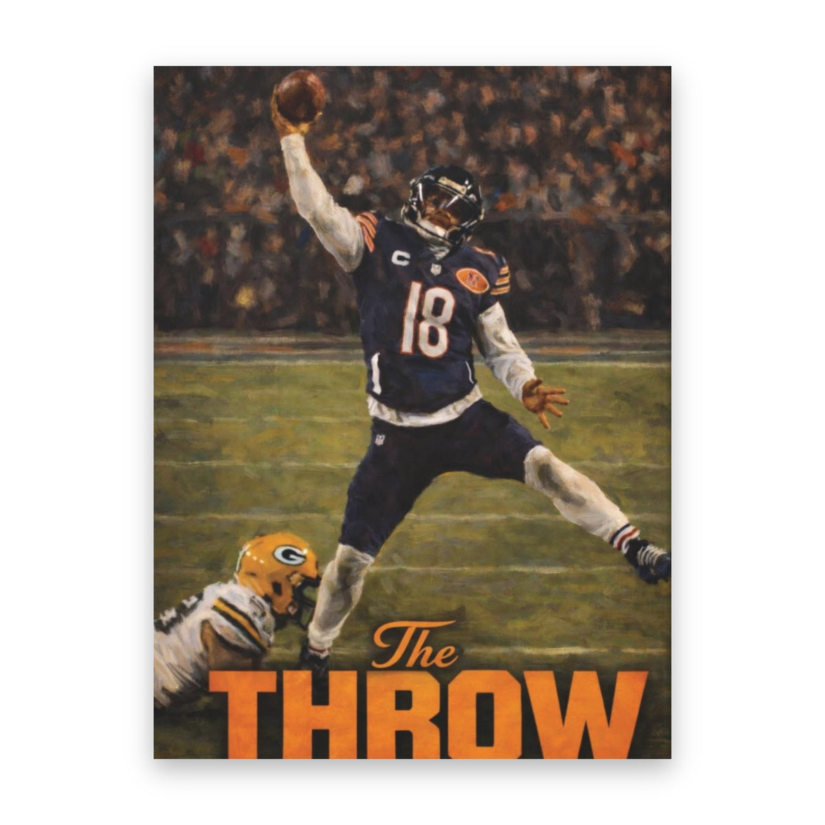 Caleb Williams "The Throw" Canvas Wall Art straight-on view