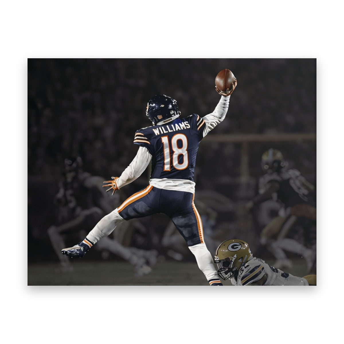 Caleb Williams "The Throw" Rolled Poster straight-on view
