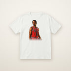 Caleb Wilson Chicago Bulls Tee in White, flat lay on ivory