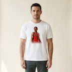 Model wearing the Caleb Wilson Chicago Bulls Tee in White