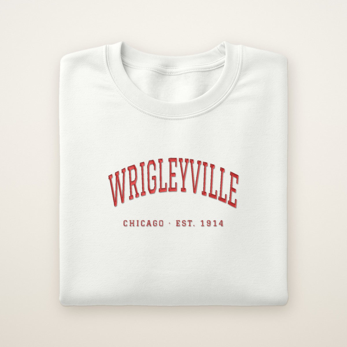 Wrigleyville Chicago Embroidered Crewneck — Red Thread