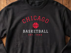 Chicago basketball crewneck print close-up