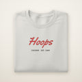 Chicago Basketball Embroidered Crewneck — Basketball Script in Ash, flat lay