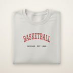 Chicago Basketball Embroidered Crewneck — Est. 1966 in Ash, flat lay