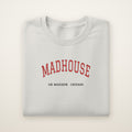 Chicago Basketball Embroidered Crewneck — Madhouse on Madison in Ash, flat lay