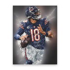 Chicago Bears Caleb Williams Canvas Wall Art | Vertical straight-on view