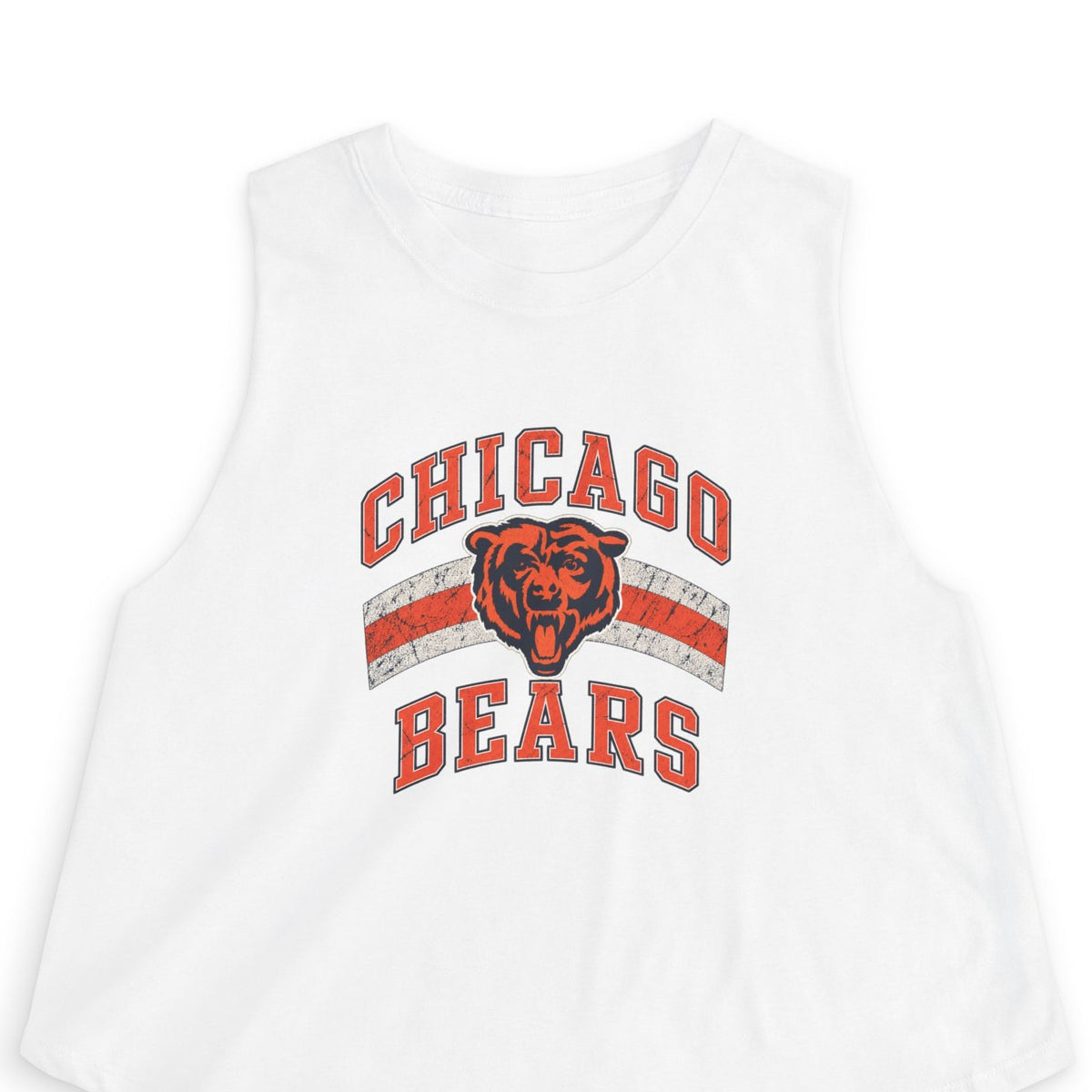 Chicago Bears Crop Top | Retro Lettering, No. 2 — white flat lay