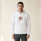 Model wearing the Chicago Bears Retro Arch Hoodie in White