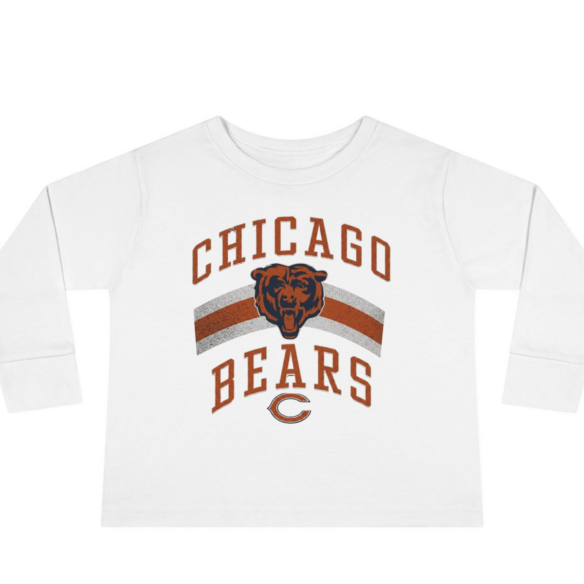 Vintage Chicago Bears Toddler Long-Sleeve T-Shirt — white flat lay