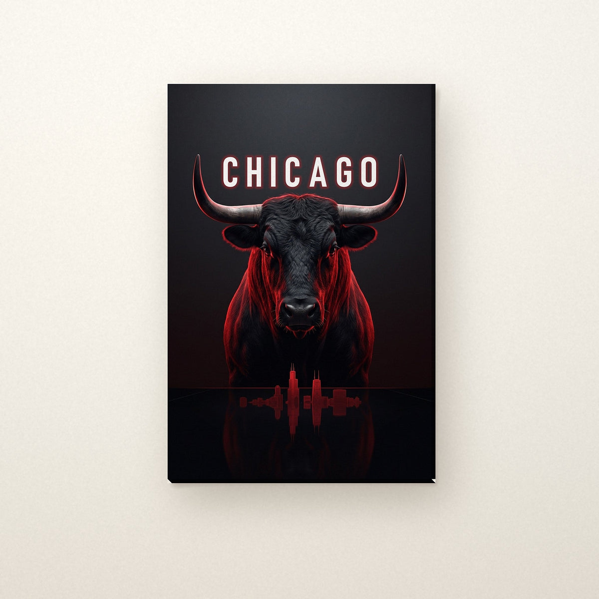 Madhouse on Madison Canvas hung on an ivory wall