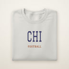 Chicago Football Embroidered Crewneck — CHI in Ash, flat lay