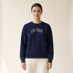 Model wearing the Chicago Football Chi-Town embroidered crewneck