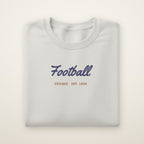Chicago Football Embroidered Crewneck — Football Script in Ash, flat lay