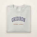 Chicago Football Embroidered Crewneck — Gridiron in Ash, flat lay