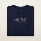 Chicago Football Embroidered Crewneck — Lakefront Coordinates in Navy, flat lay