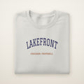Chicago Football Embroidered Crewneck — Lakefront in Ash, flat lay