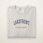 Chicago Football Embroidered Crewneck — Lakefront in Ash, flat lay