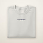 Chicago Football Embroidered Crewneck — Minimal in Ash, flat lay