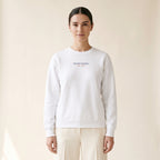Model wearing the Chicago Football Minimal embroidered crewneck