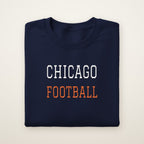 Chicago Football Embroidered Crewneck — Varsity in Navy, flat lay