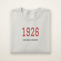 Chicago Hockey Embroidered Crewneck — 1926 in Ash, flat lay