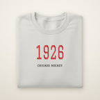 Chicago Hockey Embroidered Crewneck — 1926 in Ash, flat lay