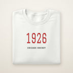 Chicago Hockey Embroidered Crewneck — 1926 in White, flat lay