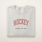 Chicago Hockey Embroidered Crewneck — Est. 1926 in Ash, flat lay