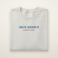 Chicago North Side Baseball Embroidered Crewneck — 1060 W. Addison St. in Ash, flat lay
