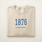 Chicago North Side Baseball Embroidered Crewneck — 1876 in Sand, flat lay