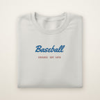 Chicago North Side Baseball Embroidered Crewneck — Baseball Script in Ash, flat lay