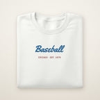 Chicago North Side Baseball Embroidered Crewneck — Baseball Script in White, flat lay