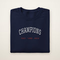 Chicago North Side Baseball Embroidered Crewneck — Champions in Navy, flat lay