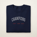 Chicago North Side Baseball Embroidered Crewneck — Champions in Navy, flat lay