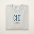 Chicago North Side Baseball Embroidered Crewneck — CHI in Ash, flat lay