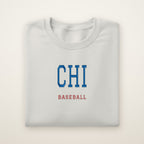 Chicago North Side Baseball Embroidered Crewneck — CHI in Ash, flat lay