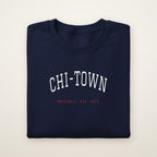 Chicago North Side Baseball Embroidered Crewneck — Chi-Town in Navy, flat lay