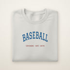 Chicago North Side Baseball Embroidered Crewneck — Est. 1876 in Ash, flat lay