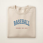 Chicago North Side Baseball Embroidered Crewneck — Est. 1876 in Sand, flat lay