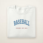 Chicago North Side Baseball Embroidered Crewneck — Est. 1876 in White, flat lay