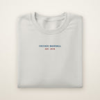 Chicago North Side Baseball Embroidered Crewneck — Minimal in Ash, flat lay