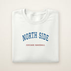 Chicago North Side Baseball Embroidered Crewneck — North Side in White, flat lay